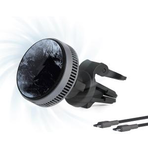 Magnetic Car Charger, Active Cooling 15W Qi2-Certified Fast Charging Compatible with Magsafe Car Charger, Air Vent Phone Holder Mount for iPhone 16/15/14/13/12 and More Series
