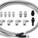 6AN 70" Transmission Fluid Oil Cooler Hose Line kit for GM Chevy Transmission 4L80E TH350 TH400 4L60E 700R4 200-4R TR6060 Ford AOD 4R100 4R70W and C5 Stainless Steel Braided PTFE Hose