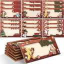 24 Pcs Christmas Money Holders for Cash Card Holder Gifts Set Wooden Xmas Card Holder Money Clips Box Elk Santa Claus Elf DIY Merry Christmas Holiday Party Favors Decors