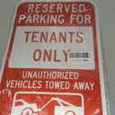 SmartSign Basics 18 x 12 inch Reserved Parking For Tenants Only - Unauthorized Vehicles Towed Metal Sign, 120 mil Aluminum Composite (ACM), Engineer Grade Reflective Material, Red and White
