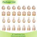 Hewory Small Glass Vases for Flowers: Set of 28 Mini Bud Vases for Tables Centerpieces - Vintage Flower Vase for Wedding Party Home Decor(Champagne Rose Gold)