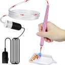 Electric Vacuum Diamond Art Painting Pen with Adjustable Suction, Diamond Art Kits for Adults, Epainter Diamond Painting Pen Without Wax, Diamond Art Accessories Tool with Storage Trays(Pink)