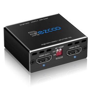 HDMI 2.1 Splitter 4K 120Hz 8K 60Hz 1 in2 Out VRR ALLM HDCP2.3 HDR10 8KUHD Dolby Vision Atmos Scaler 4K EDID 1080P Dual Monitors HDMI 2.1 Splitter 1X2 for PS5 SkyQ Xbox NVIDIA AMD