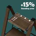Taranta 3 Step Stool Foldable,Aluminum Step Ladder-Walnut