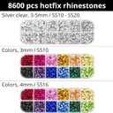 Hotfix Rhinestones Applicator Bedazzler Hot Fix Applicator Tool Kit with Crystals Gems 8600Pcs for Bedazzling Clothes Clothing Fabric Bedazzle, Heat Bedazzled Diamond Pen Setter Iron on Wand with Tips