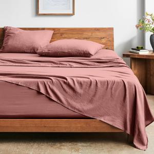 Bare Home King Sheet Set - Luxury 1800 Ultra-Soft Stonewashed Microfiber - Brushed - Deep Pockets - Easy Fit - Breathable Bedding - Sheet Sets & Pillowcases (King, Dusty Rose)
