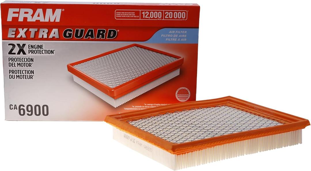 FRAM Extra Guard CA6900 Replacement Engine Air Filter for Select Infiniti and Nissan Models, Provides Up to 12 Months or 12,000 Miles Filter Protection, White (One Size) FRAM Extra Guard CA6900 Replacement Engine Air Filter for Select Infiniti and Nissan Models, Provides Up to 12 Months or 12,000 Miles Filter Protection, White (One Size)