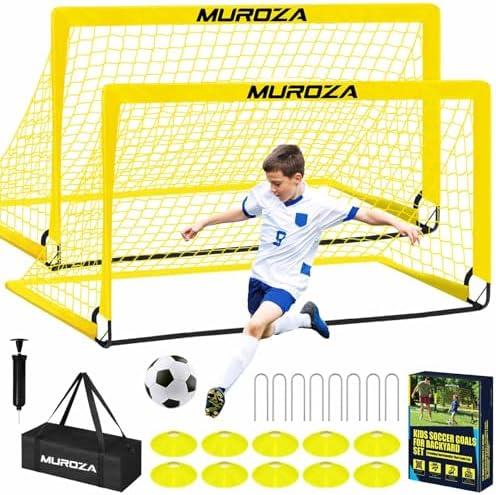 Amazon.com : Kids Soccer Goals for Backyard Set, 2 Pack of 6x4 ft Portable Pop Up Soccer Nets with Soccer Ball, Agility Ladder, Cones, Complete Training Equipment for Youth, Toddler Outdoor Sports Games : Sports & Outdoors