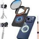 K&F CONCEPT Double-Sided Magnetic Lens Filter Mount Adapter with 58mm CPL Filter, Compatible with iPhone 17 Pro Max and 58mm Threaded Filters, CPL Filter Compatible with iPhone Camera Lens