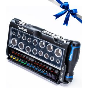 Mini Ratchet Wrench Set 52pcs with Sockets and Screwdriver Bits,EDC tools, 1/4 Dual Flex Head Ratchet Wrench for Tight Space, for Domestic Appliances, Automotive, DIY Home Improvement Project