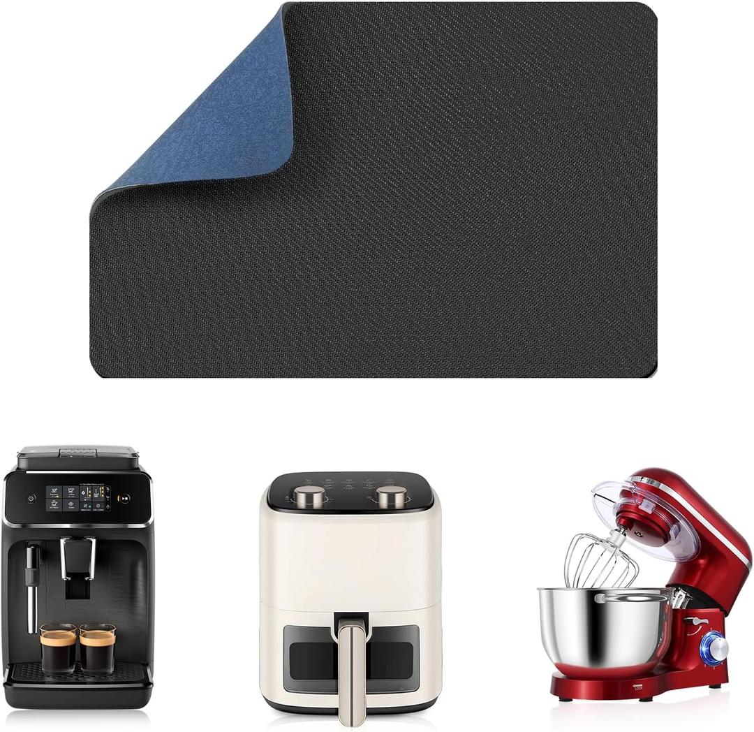 LOPNUR 14"x10" Small Appliance Slider, Appliance Sliders for Kitchen Appliances, 360 Rotating Sliding Tray for Coffee Maker, Heat Resistant Mat Cut to Fit Stand Mixer Air Fryer Microwave, Blue