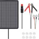 Renogy 10W Solar Trickle Charger Portable Battery Maintainer with Lighter Plug/Alligator Clips/Battery Cables for Car Boat Marine Motorcycles Truck