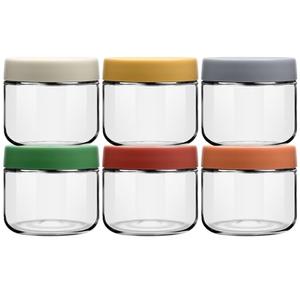 EONJOE 10 oz Glass Jars with Lids Meal Prep Portion Control Containers Pudding Yogurt Overnight Oats Salad Snack Cereal Candy Food Storage Cups Bowls Airtight 4 Pack