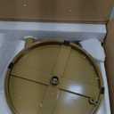 Masupu Drink Table, Round Side Table for Small Spaces, Pedestal Side Table, Small End Table with Metal Base, for Living Room, Bedroom, Bathroom, White Gold