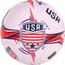 CLASICO USA Soccer Ball Size 5 Match Ball with Clean White Base and Red & Blue USA Colours, Includes Pump & Needle, for Ages 14 and Up