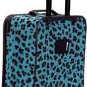Rockland Fashion Softside 4 Piece Luggage Set, Expandable, (14" Tote/19"/24"/28"), Blue Leopard