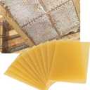 10Pcs Natural Beeswax Sheets Beeswax Honeycomb Sheets Wax Foundation Bee Hives Kit Beeswax Sheets for Candles Making Furniture Floor Polishing