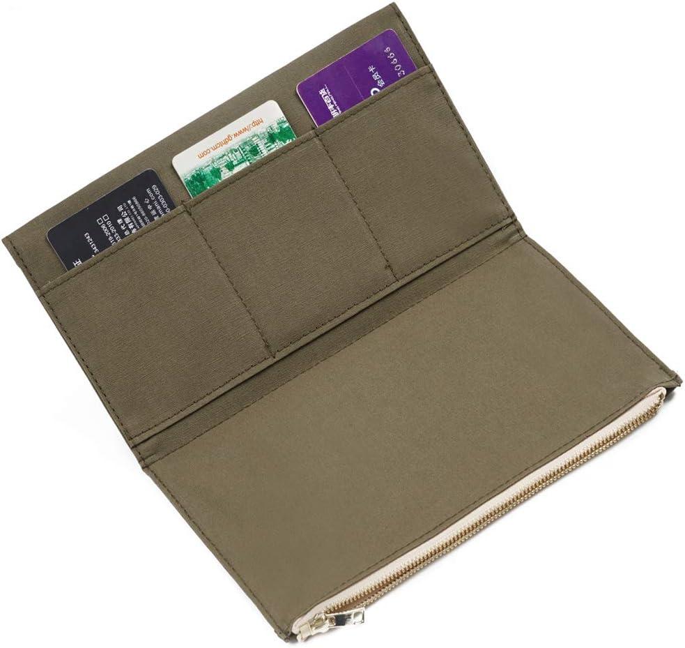 Moterm Canvas Zipper Pocket for Travelers Notebook, 1 Insert Pouch Refill for TN Accessories Standard Size Paper Card Holder Storage Bag (Olive Green)