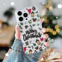 XIZYO Christmas Phone Case for iPhone 13 Pro, Cute Merry Christmas Pattern Clear Aesthetic Girls Kids Women Santa Slim TPU Shockproof Protective Case, Clear