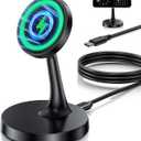 Magnetic Wireless Charger iPhone Stand 15W Fast Mag-Safe Charger for iPhone 17/17 Pro/17 Air/17 Pro Max 16/15/14/13/12 Series Apple Magnet Wireless Charging Station/Pad for AirPods (Black)