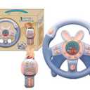 TOYANDONA Kids for Backseat with Car Key, Simulated Driving Toy with Light and Music Toddlers Pretend Play Toy for Baby Children