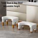 Toilet Stool Squat for Adults, Adjustable Poop Stool for Bathroom-6", 7", 8" and 9",Non-Slip Potty Step Stool for Adults,White