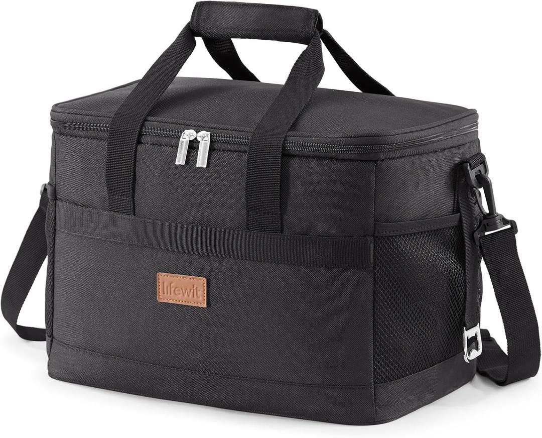 Lifewit Cooler Bag 30/50/60 Cans Collapsible and Insulated Large Lunch Bag Leakproof Soft Cooler Portable Tote for Camping/BBQ/Family Outdoor Activities (Black)