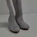 ABSOLEX Girl's Rhinestone Round Toe Knee High Chunky Low Heel Boot (9 Little Girls)