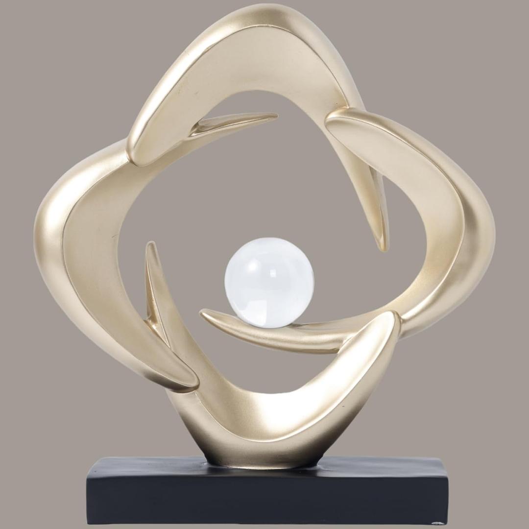 Modern Home Decor Abstract Decorative Sculpture Decorations for Living Room Dining Room Office, Resin Art Statues Coffee Table Bookshelf Decor Accents (Gold)