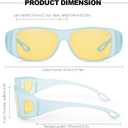 IGnaef Fit over Night Vision Driving Glasses for Women Anti Glare Polarized Yellow Nighttime Glasses Wrap Around IF8143
