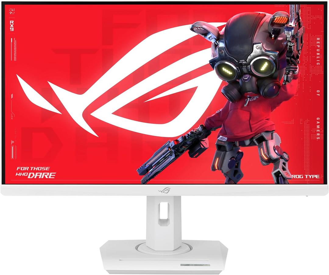 ASUS ROG Strix 27 1440P USB-C HDR Gaming Monitor (XG27ACG-W) - White, QHD, 180Hz, 1ms, Fast IPS, DCI-P3 95%, Extreme Low Motion Blur Sync, G-Sync Compatible, Tripod Socket, AI Gaming 