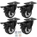 ASHGOOB 3" Heavy Duty Plate Casters, 1000 Lbs Dual Brake - Set of 24