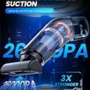 Handheld Vacuum Cordless, 26,000 Pa High Power Suction, Portable Rechargeable Car Vacuum Cleaner for Home, Office, Pet Hair, Car Detailing, Black