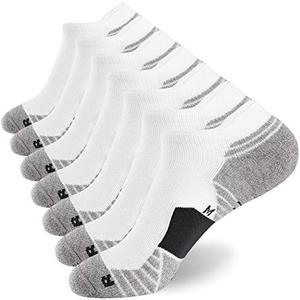 WANDER Men's Athletic Running Socks 7 Pairs Thick Cushion Ankle Socks for Men Sport Low Cut Socks /10-12/
