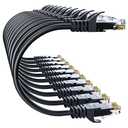 Cat 6 Ethernet Cable 25FT 10Pack, Cat6 Ethernet Patch Cable 10Gbps, High-Speed UTP Cat6 Network Cable Pure Copper, Cat 6 Cable for Home and Office Network, Black