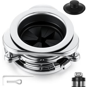 Saillong Garbage Disposal Flange, 3 Bolt Mount Stainless Steel Kitchen Sink Flange Kit with Stopper for 3 1/2 Inch Standard Sink Drain Hole, Compatible with InSinkErator Models Garbage Disposal