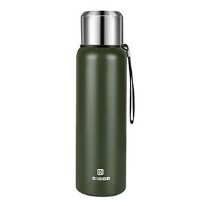 Insulated Vacuum Thermo Bottle 1000ml/33.8oz With Cup Stainless Steel Coffee Bottles For Hot And Cold Drink Water Flask.(Green,1000ml)
