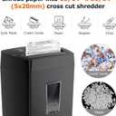 Bonsaii 12-Sheet Cross Cut Paper Shredder, 5.5 Gal Home Office Heavy Duty Shredder for Paper, Credit Card, Mail, Staples, with Transparent Window, High Security Level P-4 (C275-A)