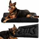 Indestructible Chew Proof Dog Bed for Large Size Durable Dog Crate Pad, Waterproof & Washable Tough Kennel Pet Mats for Aggressive Chewers (Black, XL-28''x41'')