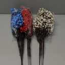 Lyrow 24 Pcs 4th of July Artificial Flowers Red Blue White Patriotic Picks Decoration Independence Day Fake Babys Breath Stems Memorial Day Floral Arrangement for Veterans Day Home Outdoor Table Decor