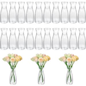 20 Pcs Plastic Bud Vases Bulk Small Plastic Vases, Clear Container for Flowers Height Shatterproof Bud Vase, Mini Vintage Floral Vase for Home Decor, Living Room, Office Decoration, Housewarming Party