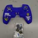 Darno Design Blue Skin for Ps5 Controller, Silicone Cover Accessories for PS5 Controller, Ps5 Controller Grip, 4 Pcs Thumb Grip Gaps with Touch Pad Sticker - for Fortnite