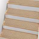 Non Slip Stair Treads for Wooden Steps,15 Pack 8" X 30" Stairs Carpet Treads Indoor with Reusable Peel and Stick Adhesive for Kids Elders and Pets,Polyester TPR Backing (Beige)