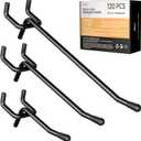 INCLY 120 Pack 2/4/6 Inch Black Pegboard Hooks, 1/4" Heavy Duty Peg Board Shelving Hooks Accessories, Peg Board Tool Hangers Fit 1/4" Pegboard Hanging Tools Garage, Crafts Organizing, Kitchen, Store