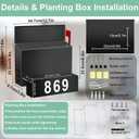 Wall-Mount Mailbox with Flag, Large Capacity Mailboxes for Outside House with Planter & 3 Sets of 0-9 Mailbox Number Stickers, Galvanized Steel Rust-Proof Post Box Metal Mail Box (Black)