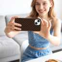 Magnetic Polka Dot Phone Case for iPhone 15 Plus, Compatible with MagSafe, Cute Brown Polka Dots Aesthetic Soft TPU and Hard PC Shockproof Protective Phone Cover for Women Girls-Shiny