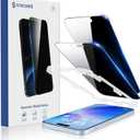 SYNCWIRE Privacy Screen Protector for iPhone 15 6.1''[2-Pack], Unbreakable True 28 Anti Spy Tempered Glass Saver Black [Easy Installation Frame] [9H Hardness] [Bubble Free] [Sensitive Touch]