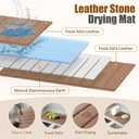 Dish Drying MatStone Drying Mat for Kitchen CounterHeat Resistant and Super Absorbent Foldable Bath mats,Made of Diatomaceous Earth and Leather.24.8"15.7" Brown