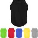 Elevate Your Dog's Fashion Quotient with Colorful and Breathable Sleeveless Cotton Shirts! Perfect Pet Apparel for Small to Medium Dogs Black L