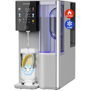 C5 Countertop Reverse Osmosis Water Filter, Hot and Cold RO System-3s Instant Hot, 6 Temp Settings 7-Stage RO Filtration Dispenser, NSF/ANSI372/42/58, Portable Pitcher, 3:1 Pure to Drain
